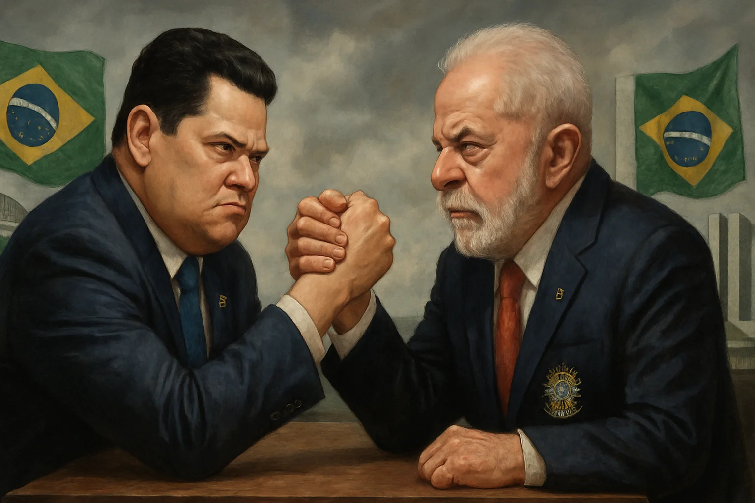 Imagem de capa horizontal 16:9 representando o PL dosimetria vira teste de força entre Davi Alcolumbre e governo Lula, com tensão no Congresso.