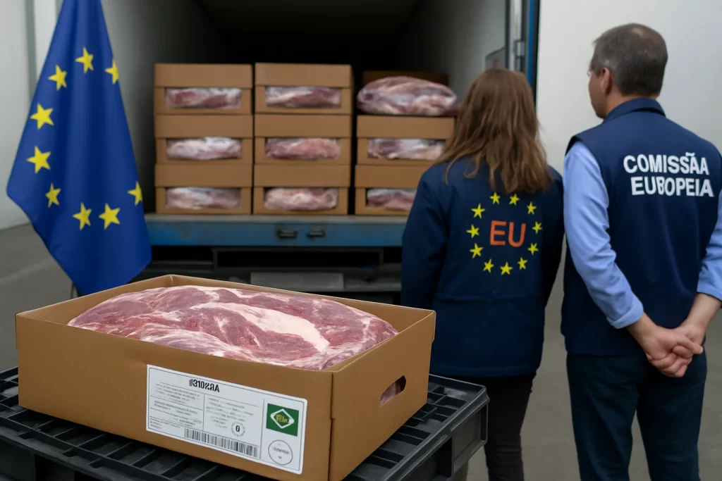 Comissão Europeia recolhe lotes de carne bovina brasileira: alerta sanitário reacende debate sobre barreiras e ameaça acordo Mercosul‑UE